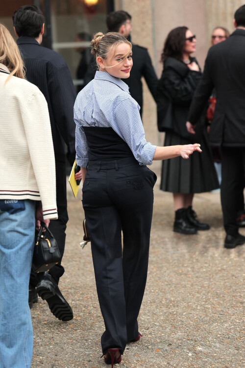PARIS, FRANCE - MARCH 11: Joey King attends the Miu Miu Womenswear Fall/Winter 2025-2026 show as part of Paris Fashion Week  at Palais d'Iena on March 11, 2025 in Paris, France. (Photo by Jacopo Raule/Getty Images)