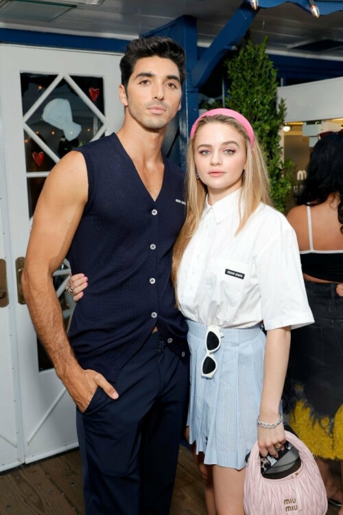 MALIBU, CALIFORNIA - JULY 26: (L-R) Taylor Zakhar Perez and Joey King attend Miu Miu Summer Club Malibu at the Malibu Pier on July 26, 2023 in Malibu, California. (Photo by Stefanie Keenan/Getty Images for Miu Miu)