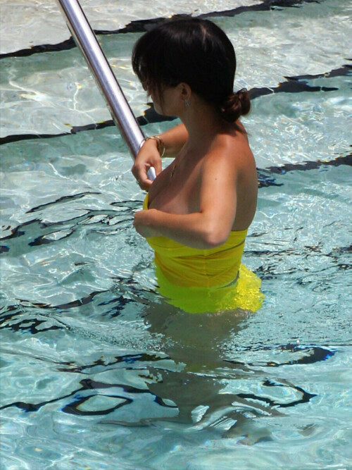 Kourtney Kardashian shows off her cleavage in a bright yellow strapless swimsuit in Miami Beach, FL. Kourtney relaxed with her family poolside and took a dip in the water to play with her kids.<P>Pictured: Kourtney Kardashian<P><B>Ref: SPL581466  200713  </B><BR/>Picture by: Pichichi / Splash News<BR/></P><P><B>Splash News and Pictures</B><BR/>Los Angeles:310-821-2666<BR/>New York:212-619-2666<BR/>London:870-934-2666<BR/>photodesk@splashnews.com<BR/></P>
