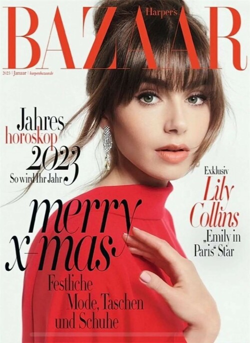 lily collins for harper s bazaar magazine germany january 2023 4