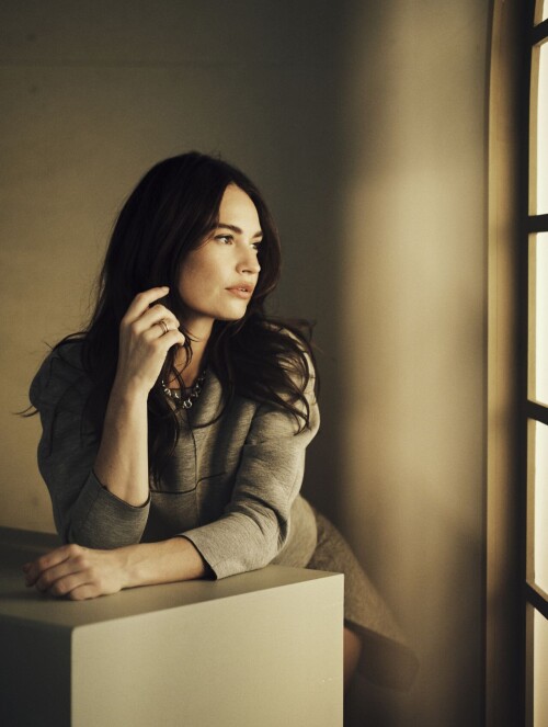 lily james debuts sculptural grey at tiff portrait studio sept 2025 99354adc59462e3a5