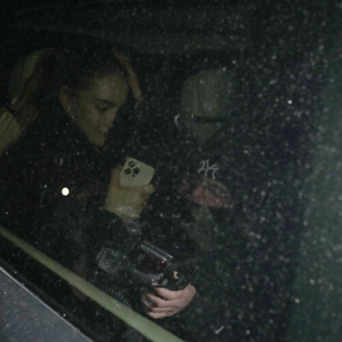 20 December 2024 - EXCLUSIVE.Actress Lily James appears worse for wear as she is seen leaving the Chiltern Firehouse London at 4am with Airbnb Co Founder and CEO Brian Chesky. Brian is the 355th richest person in the world according to Forbes, with a net worth of $7.8 billion. The pair attempted to sneak out the back of the Chiltern Firehouse with Chesky attempting to cover his face as they entered a waiting Range Rover. Credit: GoffPhotos.com   Ref: KGC-29/49/305/453**Exclusive to GoffPhotos.com - Newspapers To Agree - Magazines Double Space Rates Minimum Fee of 350 - ONLINE/WEB MUST CALL BEFORE USE - ONLINE EMBARGOED UNTIL 23:00 22/12/24**