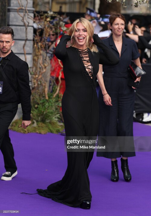 LONDON, ENGLAND - JULY 30: Billie Piper attends the "Wednesday" Season 2, Part 1 Global Premiere at Central Hall, Westminster on July 30, 2025 in London, England. (Photo by Mike Marsland/WireImage)