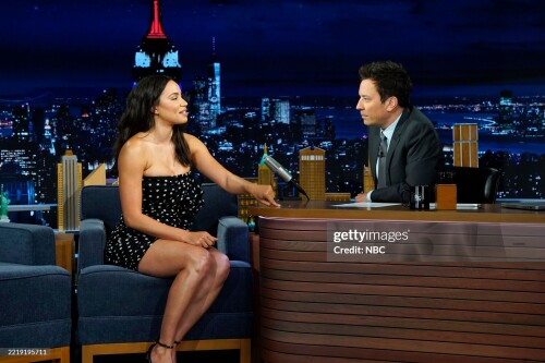 THE TONIGHT SHOW STARRING JIMMY FALLON -- Episode 2148 -- Pictured: (l-r) Actress Jurnee Smollett during an interview with host Jimmy Fallon on Thursday, June 12, 2025 -- (Photo by: Rosalind O'Connor/NBC via Getty Images)