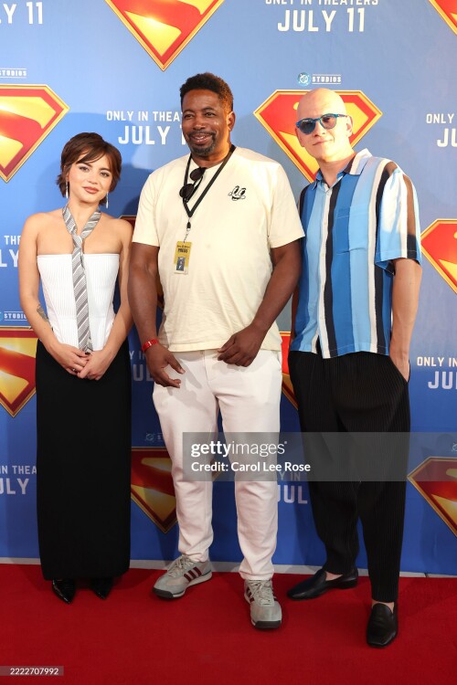 ATLANTA, GEORGIA - JULY 02: Isabela Merced, guest and Anthony Carrigan attend the Atlanta Superman Special Screening on July 02, 2025 in Atlanta, Georgia. (Photo by Carol Lee Rose/Getty Images for Warner Bros. And DC Studios)