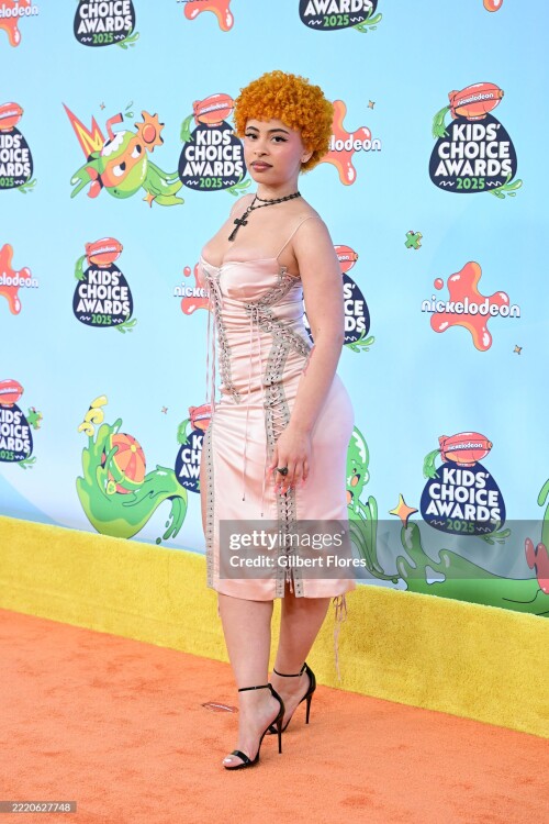 Ice Spice at the Nickelodeon 2025 Kids' Choice Awards held at Barker Hangar on June 21, 2025 in Santa Monica, California. (Photo by Gilbert Flores/Variety via Getty Images)
