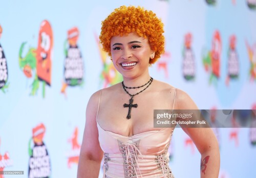 Ice Spice at the Nickelodeon 2025 Kids' Choice Awards held at Barker Hangar on June 21, 2025 in Santa Monica, California. (Photo by Christopher Polk/Billboard via Getty Images)
