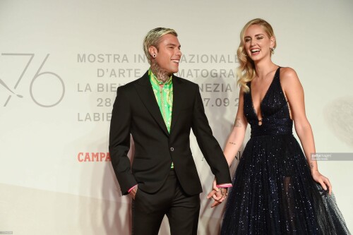 Chiara Ferragni, Fedez at the 76 Venice International Film Festival 2019. Unposted red carpet. Venice (Italy), September 4rt, 2019 (photo by Marilla Sicilia/Archivio Marilla Sicilia/Mondadori Portfolio via Getty Images)