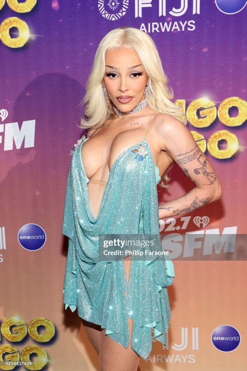 HUNTINGTON BEACH, CALIFORNIA - MAY 10: (FOR EDITORIAL USE ONLY) Doja Cat attends iHeartRadio's 102.7 KIIS FM Wango Tango in Huntington Beach, California on May 10, 2025.  (Photo by Phillip Faraone/Getty Images for iHeartRadio)