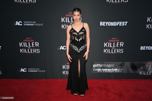 LOS ANGELES, CALIFORNIA - MAY 31: Amber Midthunder attends 2025 Beyond Fest "Predator: Killer Of Killers" launch event at The Egyptian Theatre Hollywood on May 31, 2025 in Los Angeles, California. (Photo by Andrew Toth/WireImage)