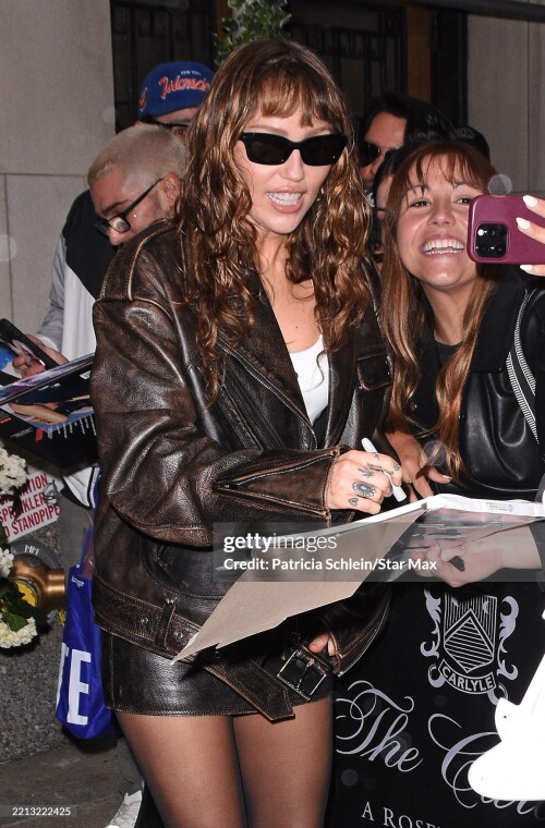 NEW YORK, NY - MAY 6: Miley Cyrus is seen on May 6, 2025 in New York City.  (Photo by Patricia Schlein/Star Max/GC Images)