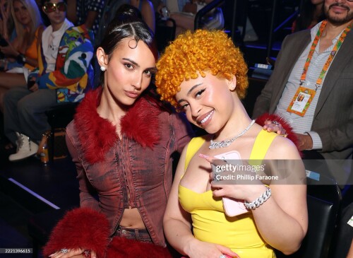 SANTA MONICA, CALIFORNIA - JUNE 21: (L-R) Kylie Cantrall and Ice Spice attend the Nickelodeon Kids' Choice Awards 2025 at Barker Hangar on June 21, 2025 in Santa Monica, California. (Photo by Phillip Faraone/Getty Images for Nickelodeon)
