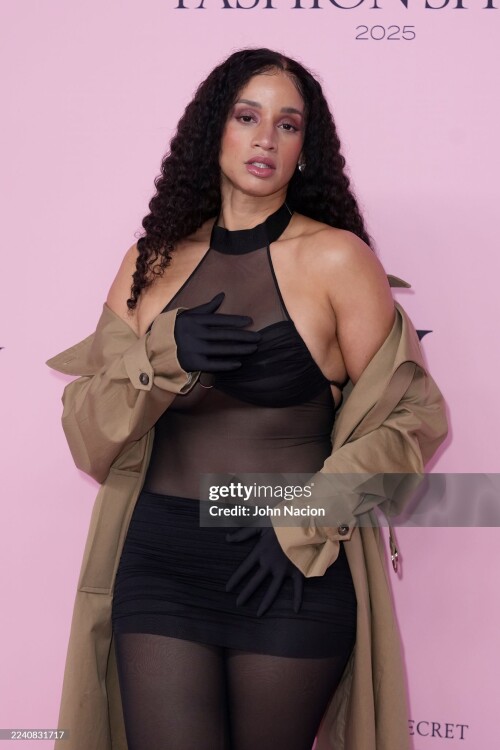 Dascha Polanco at the 2025 Victoria's Secret Fashion Show held at Steiner Studios on October 15, 2025 in New York, New York. (Photo by John Nacion/WWD via Getty Images)
