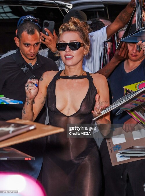 NEW YORK, NY - JUNE 4: Miley Cyrus is seen arriving at her hotel on June 4, 2025 in New York City. (Photo by MEGA/GC Images)