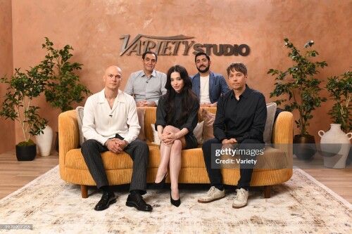 Yura Borisov, Karren Karagulian, Mikey Madison, Vache Tovmasyan and Sean Baker at the Variety TIFF Studio during the Toronto International Film Festival 2024 on September 8, 2024 in Toronto, Canada. (Photo by Michelle Quance/Variety via Getty Images)