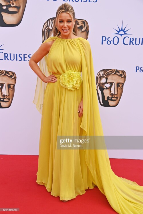 LONDON, ENGLAND - MAY 14: Dannii Minogue arrives at the 2023 BAFTA Television Awards with P&O Cruises at The Royal Festival Hall on May 14, 2023 in London, England. (Photo by Dave Benett/Getty Images)