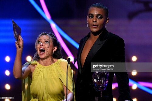 LONDON, ENGLAND - MAY 14: Danni Minogue and Layton Williams present the Comedy Entertainment Programme Award at the 2023 BAFTA Television Awards with P&O Cruises, held at the Royal Festival Hall on May 14, 2023 in London, England. (Photo by Stuart Wilson/BAFTA/Getty Images for BAFTA)