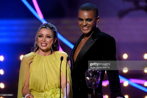 LONDON, ENGLAND - MAY 14: Danni Minogue and Layton Williams present the Comedy Entertainment Programme Award at the 2023 BAFTA Television Awards with P&O Cruises, held at the Royal Festival Hall on May 14, 2023 in London, England. (Photo by Stuart Wilson/BAFTA/Getty Images for BAFTA)