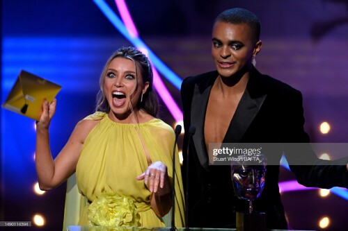 LONDON, ENGLAND - MAY 14: Danni Minogue and Layton Williams present the Comedy Entertainment Programme Award at the 2023 BAFTA Television Awards with P&O Cruises, held at the Royal Festival Hall on May 14, 2023 in London, England. (Photo by Stuart Wilson/BAFTA/Getty Images for BAFTA)