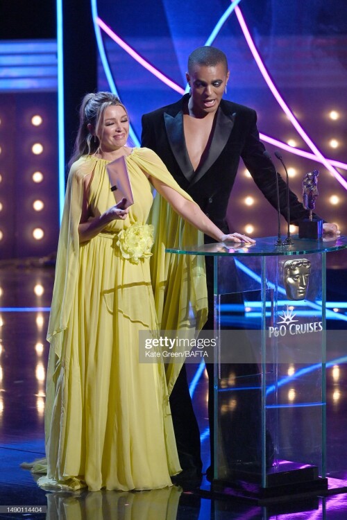 LONDON, ENGLAND - MAY 14: Danni Minogue and Layton Williams present the Comedy Entertainment Programme Award at the 2023 BAFTA Television Awards with P&O Cruises, held at the Royal Festival Hall on May 14, 2023 in London, England. (Photo by Kate Green/BAFTA/Getty Images for BAFTA)