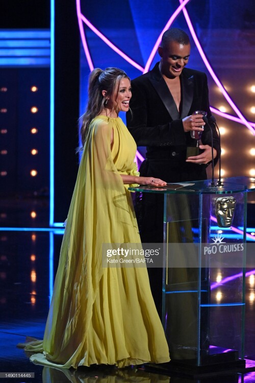 LONDON, ENGLAND - MAY 14: Danni Minogue and Layton Williams present the Comedy Entertainment Programme Award at the 2023 BAFTA Television Awards with P&O Cruises, held at the Royal Festival Hall on May 14, 2023 in London, England. (Photo by Kate Green/BAFTA/Getty Images for BAFTA)
