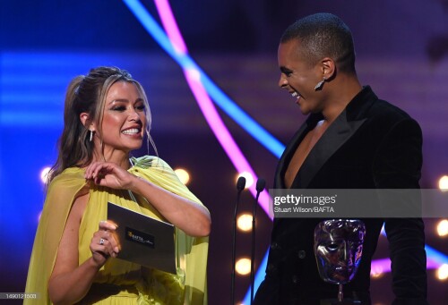 LONDON, ENGLAND - MAY 14: Danni Minogue and Layton Williams present the Comedy Entertainment Programme Award at the 2023 BAFTA Television Awards with P&O Cruises, held at the Royal Festival Hall on May 14, 2023 in London, England. (Photo by Stuart Wilson/BAFTA/Getty Images for BAFTA)